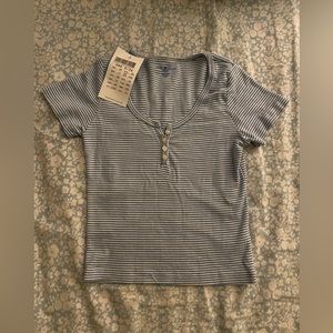 NWT Brandy Melville Blue & White Striped Shirt